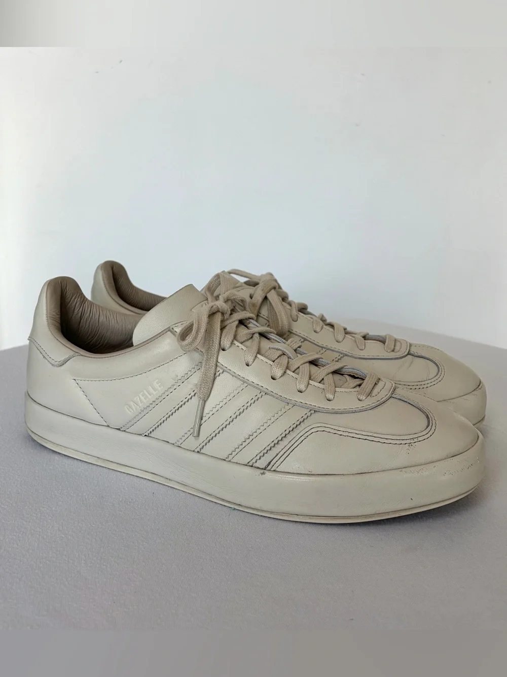 Adidas Gazelle leather sneakers, off-white, 10, EU